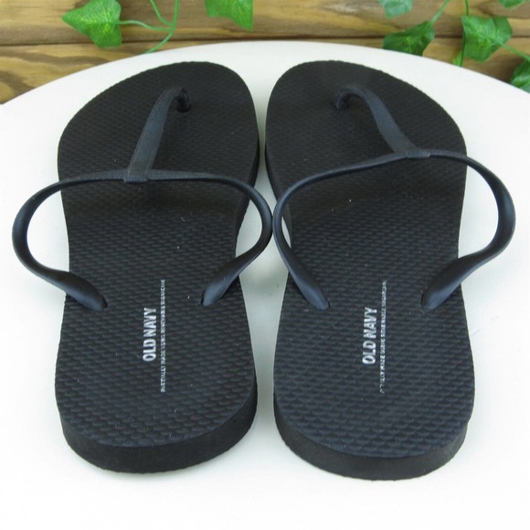 Old Navy Women Thong Shoes Black Synthetic Slip On Size 9 Medium (B, M) - Picture 4 of 6